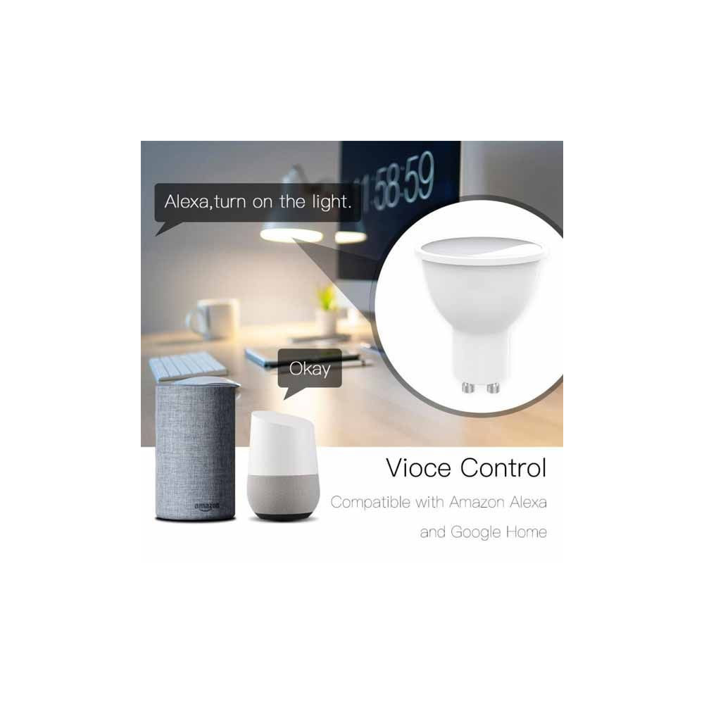 Bombilla LED RGB+CCT GU10 5W SmartHome Alexa-Google