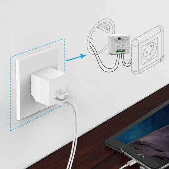Modulo interruptor-enchufe inteligente Wifi Alexa-Google