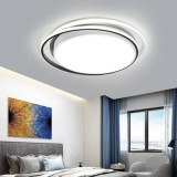 Plafón LED diseño Aros Blanco-Negro 50W mando distancia