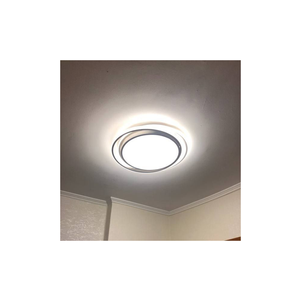 Plafón LED diseño Aros Blanco-Negro 50W mando distancia