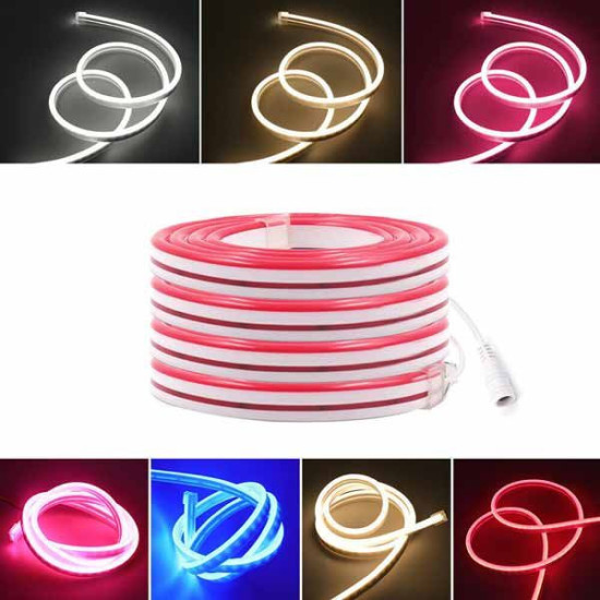 Tira LED Neon Flex 8W/m 12Vdc Rojo IP67 5m