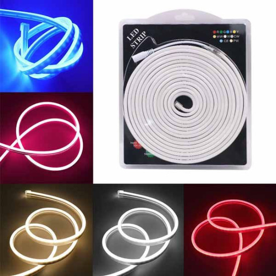 Tira LED Neon Flex 8W/m 12Vdc Rojo IP67 5m
