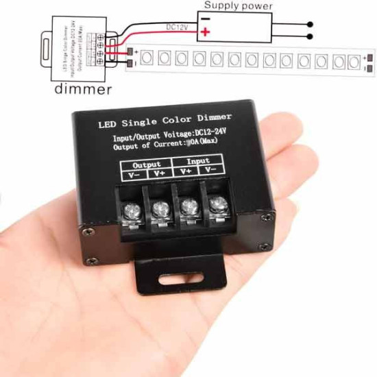 Dimmer- Regulador tira de LED 12-24V con mando hasta 360W