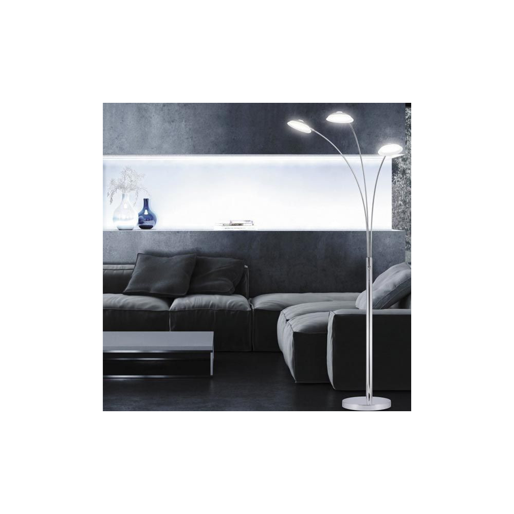 Lampara pie de salon Draco cromo LED 18W regulable