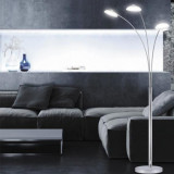 Lampara pie de salon Draco cromo LED 18W regulable