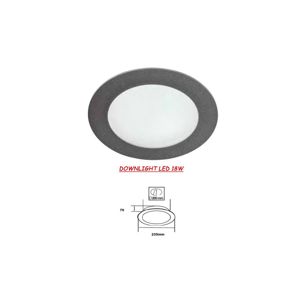 Downlight LED Cristal Gris Metálico 18W