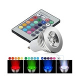 Bombilla LED RGB GU10 3W Mando a distancia