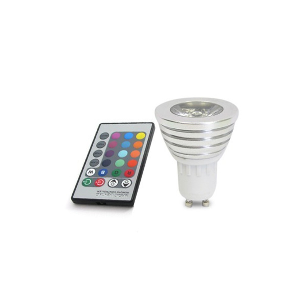 Bombilla LED RGB GU10 3W Mando a distancia