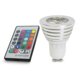 Bombilla LED RGB GU10 3W Mando a distancia