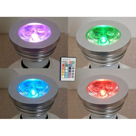 Bombilla LED RGB GU10 3W Mando a distancia