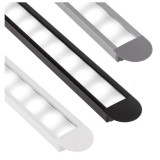 Perfil Negro Aluminio Empotrar inclinado 2 metros Tira LED