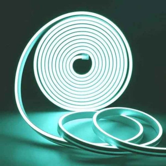 Tira LED Neon Flex 8W/m 12Vdc Azul Hielo IP67 5m