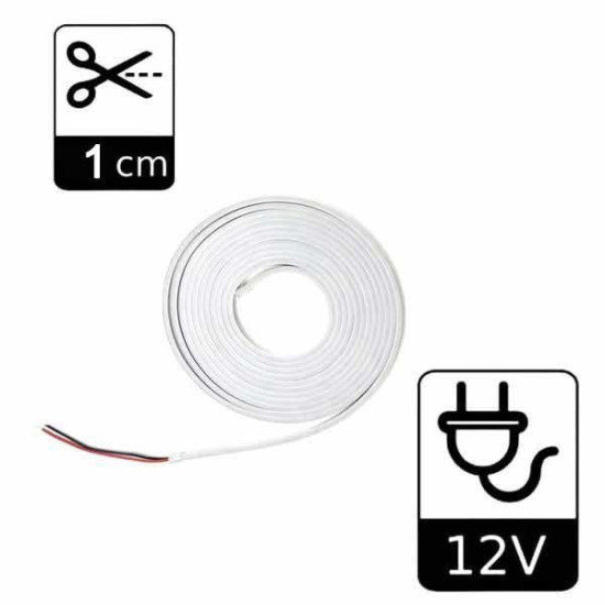 Tira LED Neon Flex 8W/m 12Vdc 4000K IP67 5m