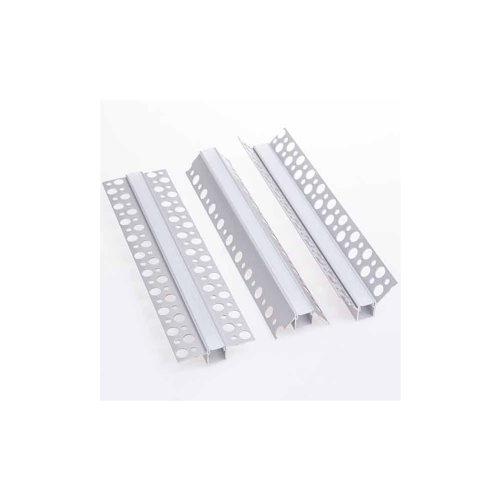 Perfil Aluminio Empotrar Esquinas Pladur 2 metros Tira LED