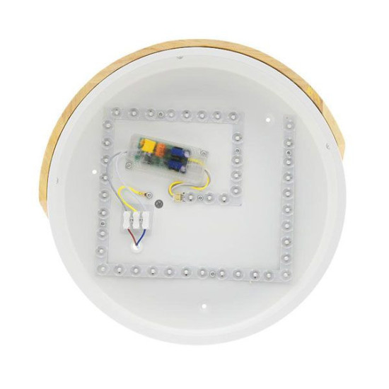 Plafón LED diseño Blanco-Madera 24W mando distancia