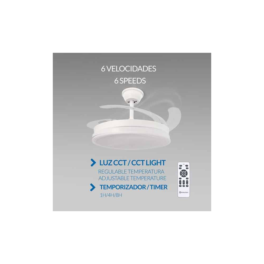 Ventilador de techo aspas plegables Led 36W