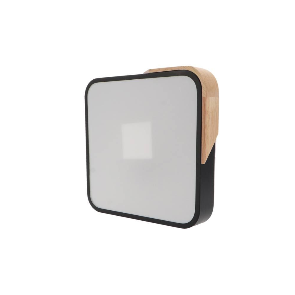 Plafón LED cuadrado Negro-Madera 24W mando distancia