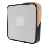 Plafón LED cuadrado Negro-Madera 24W mando distancia