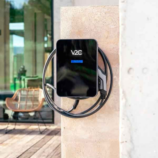 Cargador V2C Trydan monofásico 7,4Kw T2 con protecciones y cable de 10 metros
