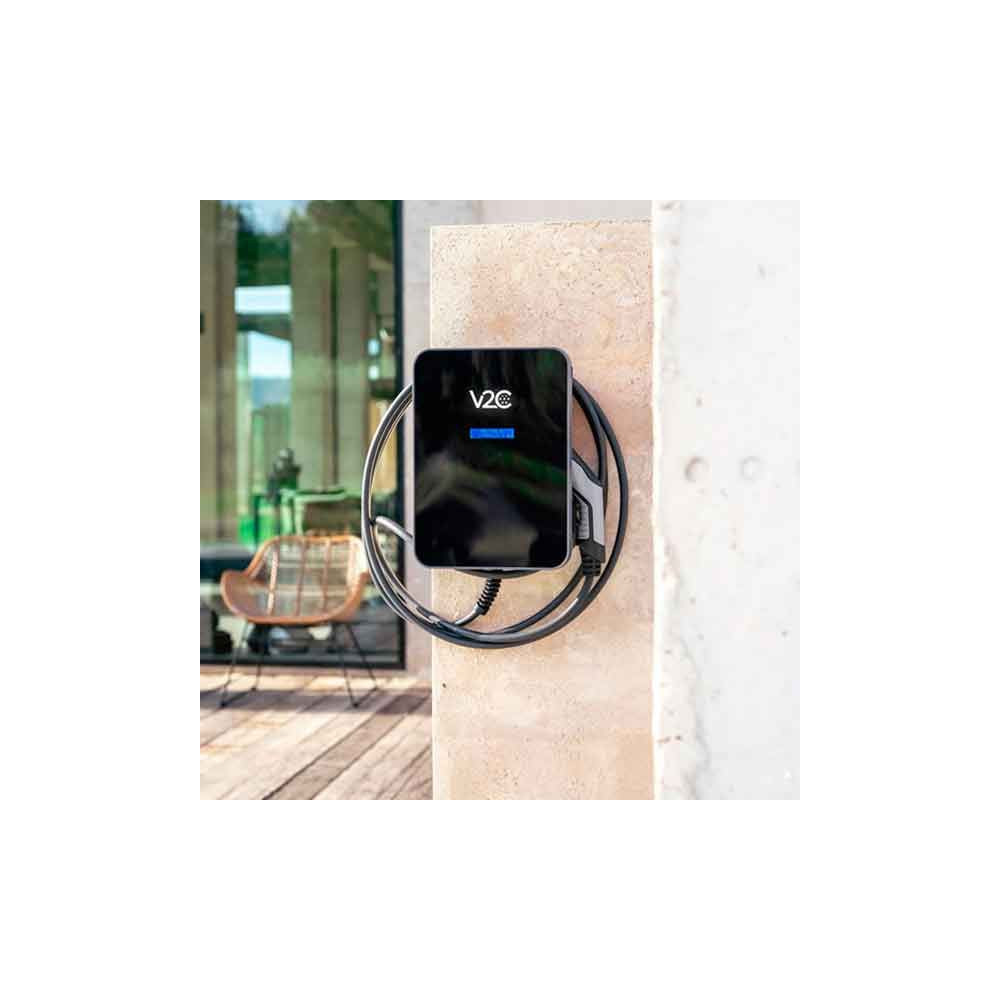 Cargador V2C Trydan monofásico 7,4Kw T2 con protecciones y cable de 10 metros