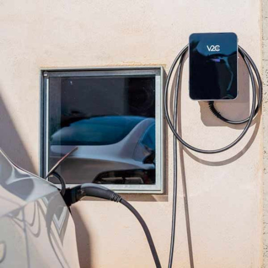 Cargador V2C Trydan monofásico 7,4Kw T2 con protecciones incluidas y enchufe tipo Schuko