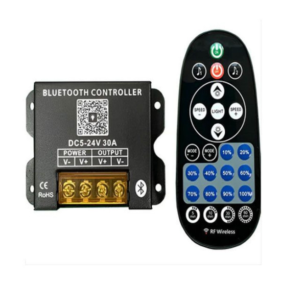 Dimmer- Regulador tira LED 12-24V Radio-Frecuencia 360W Bluetooth