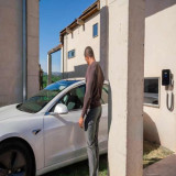 Cargador V2C Trydan trifásico 22Kw T2 con manguera muelle-espiral