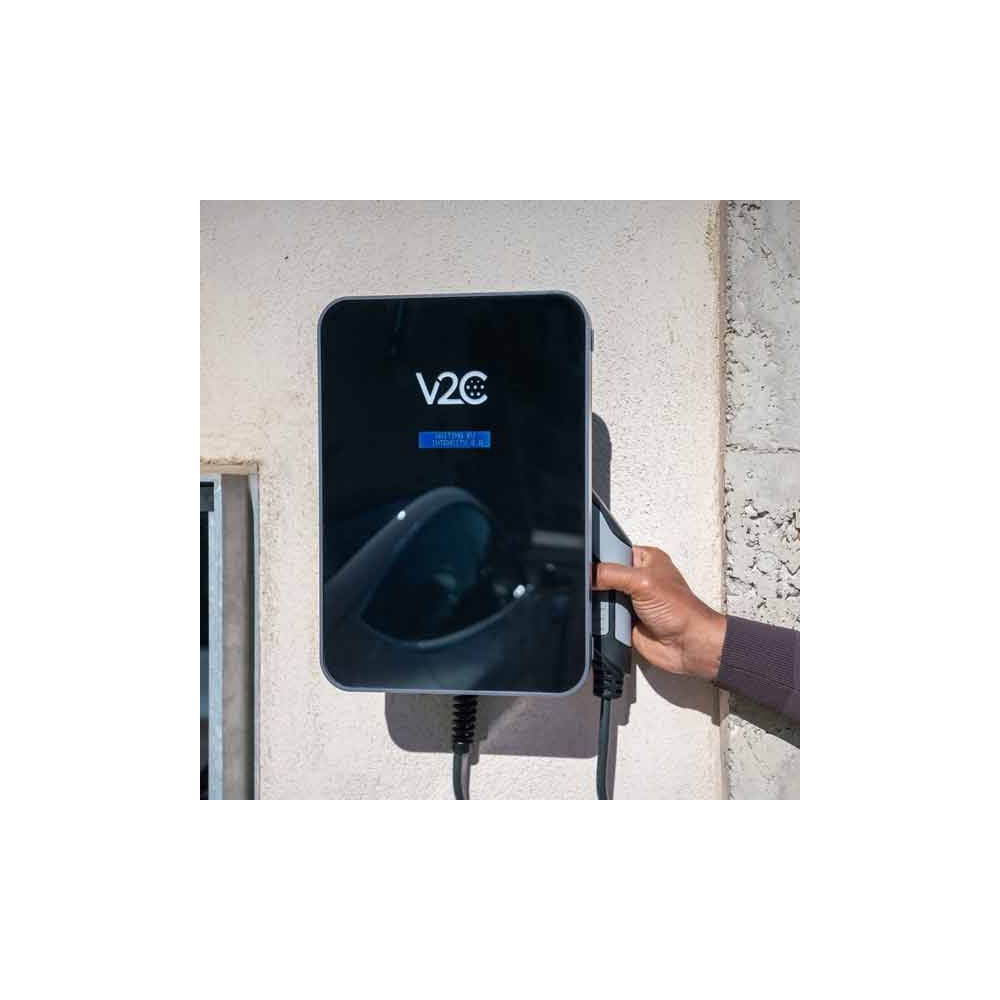 Cargador V2C Trydan trifásico 22Kw T2 con manguera muelle-espiral