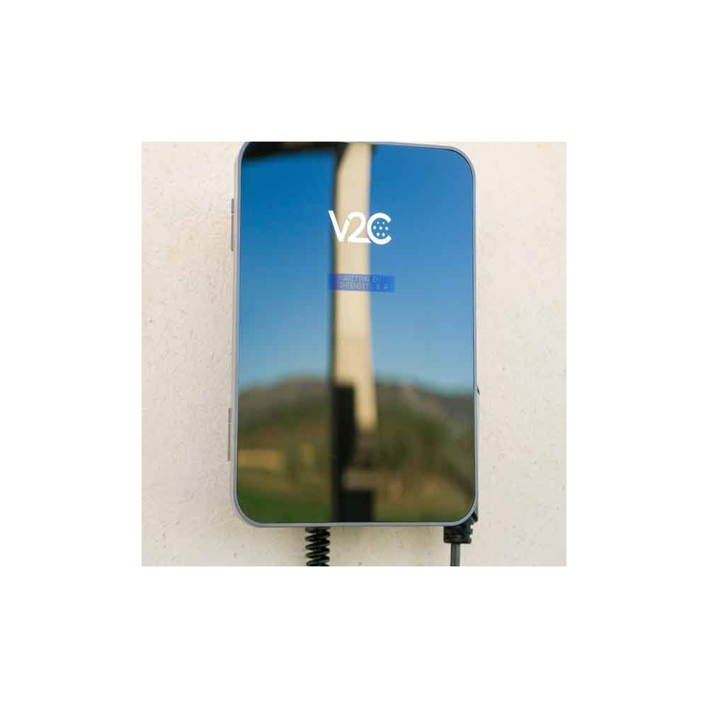 Cargador V2C Trydan trifásico 22Kw T2 con manguera muelle-espiral
