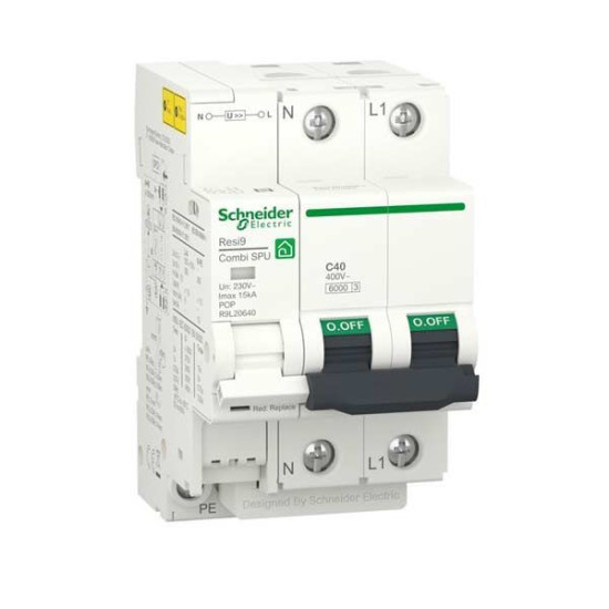 Limitador sobretensiones permanentes y transitorias 40A Schneider