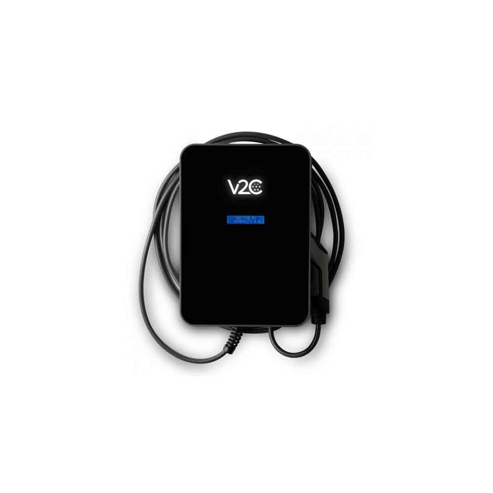 Cargador V2C Trydan monofásico 7,4Kw T2 boton Tesla con protecciones incluidas