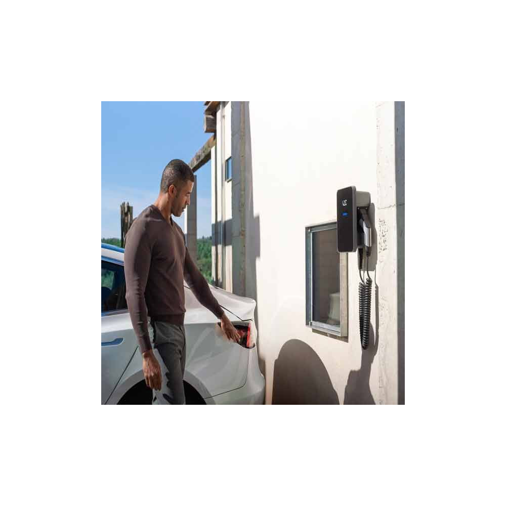 Cargador V2C Trydan monofásico 7,4Kw T2 manguera muelle-espiral y protecciones incluidas