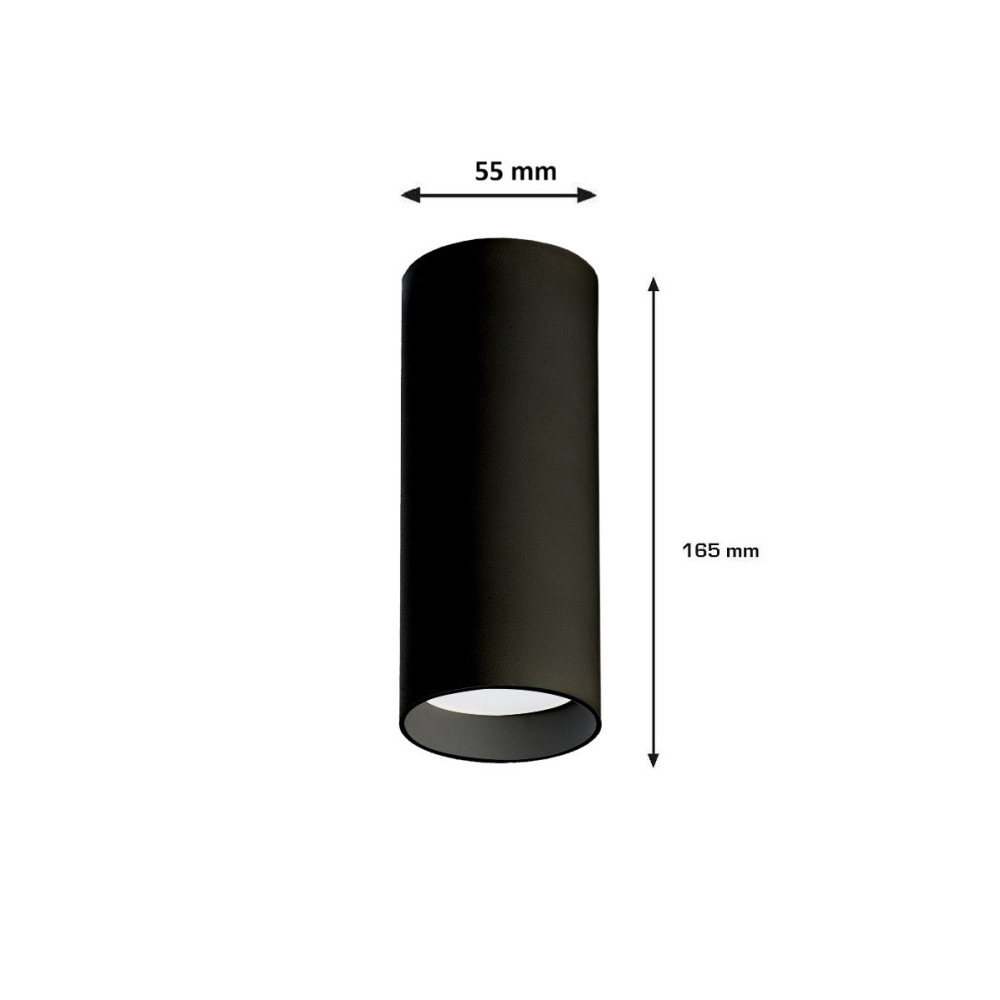 Aplique superficie cilindrico GU10 Negro | Decoled Valencia