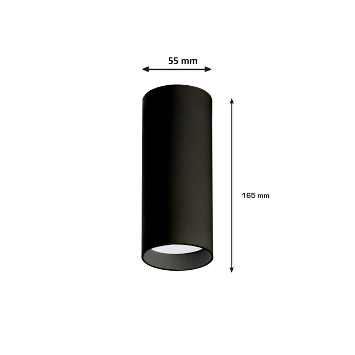 Aplique superficie cilindrico GU10 Negro | Decoled Valencia