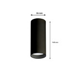 Aplique superficie cilindrico GU10 Negro | Decoled Valencia