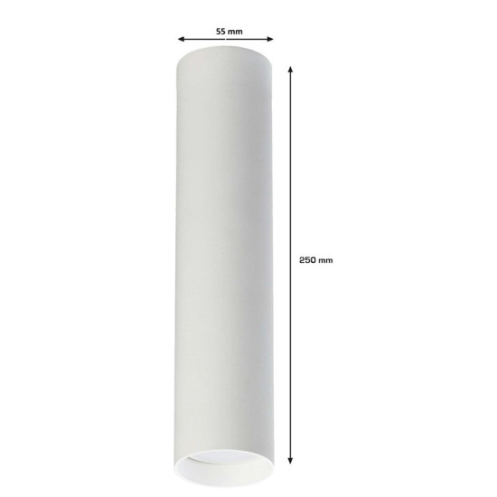 Aplique superficie cilindrico largo GU10 Blanco | Decoled Valencia