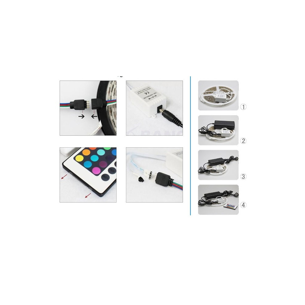 Tira LED SMD 5050 RGB 14,4 W/m 12V IP20 5 metros
