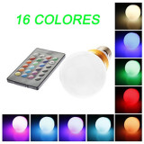 Bombilla LED esférica RGB E27 5W Mando a distancia