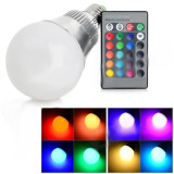 Bombilla LED esférica RGB E27 10W Mando a distancia