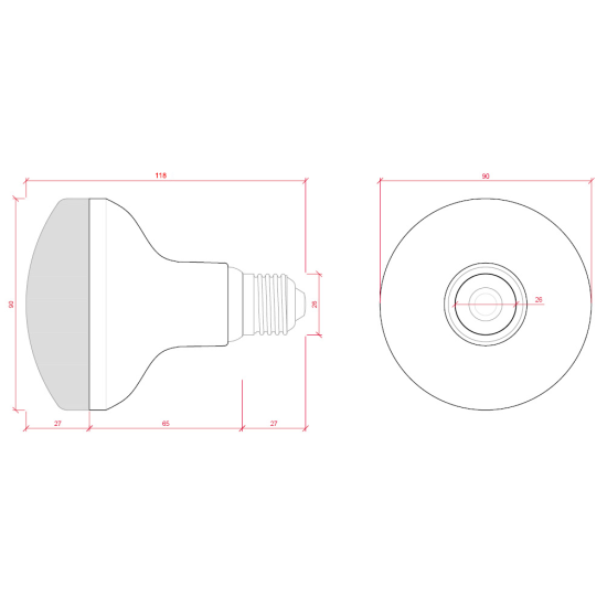 Bombilla R-90 LED 12W 230V