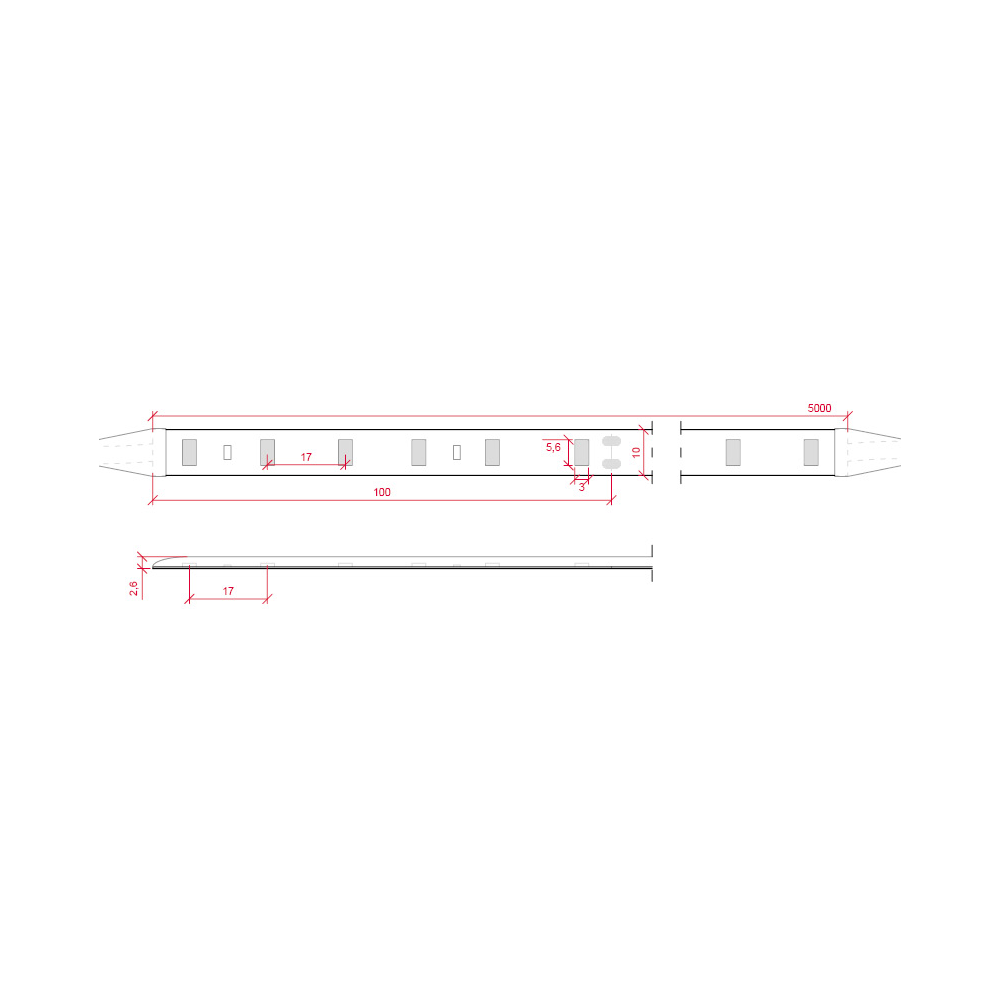 Tira LED SMD 5630 20 W/m 12V IP65 5 metros