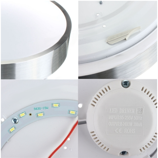 Plafón LED 15W Contorno Aluminio