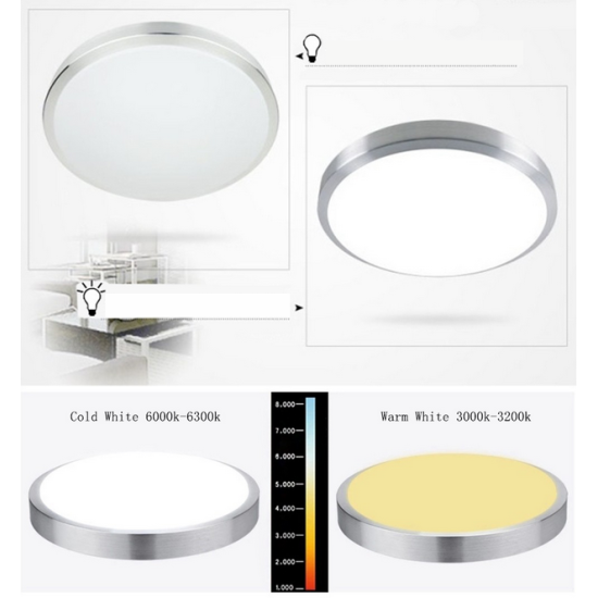 Plafón LED 18W Contorno Aluminio