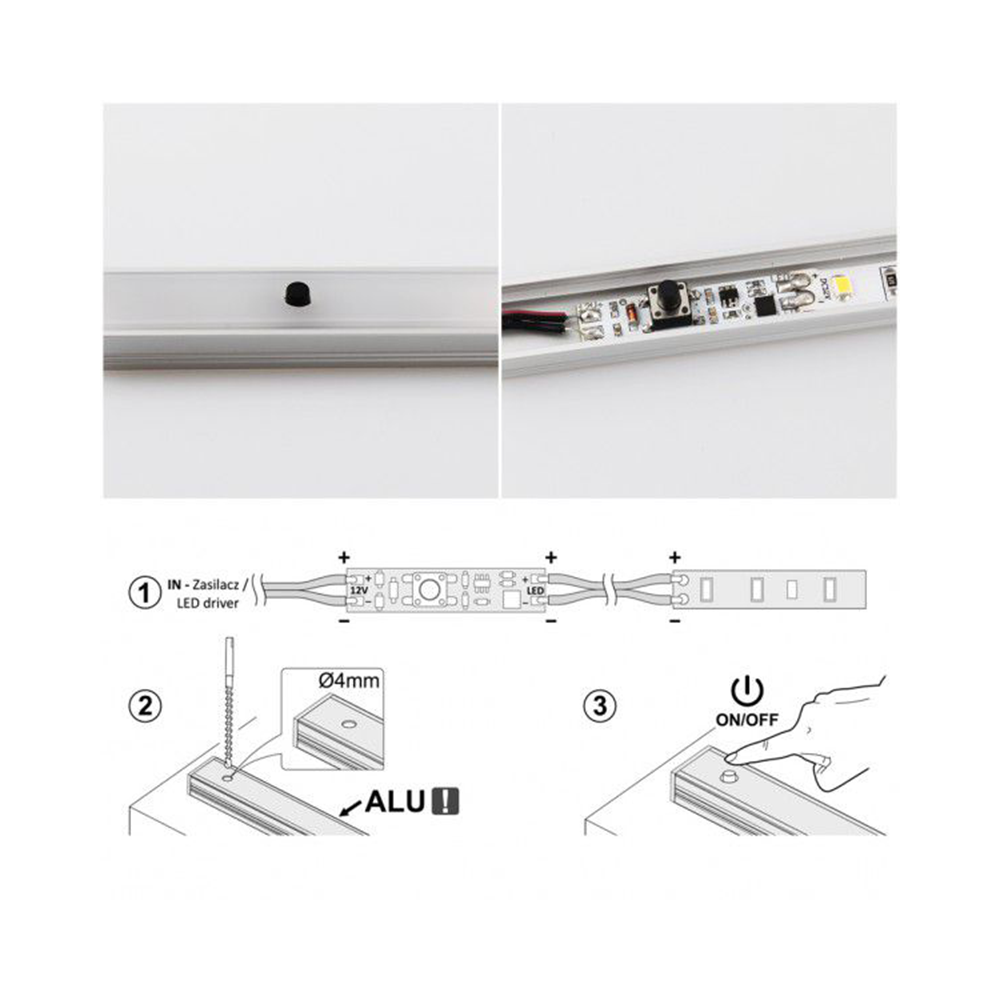 Interruptor para perfil tira de LED 