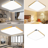 Plafón LED 15W Cuadrado Madera-Cromo