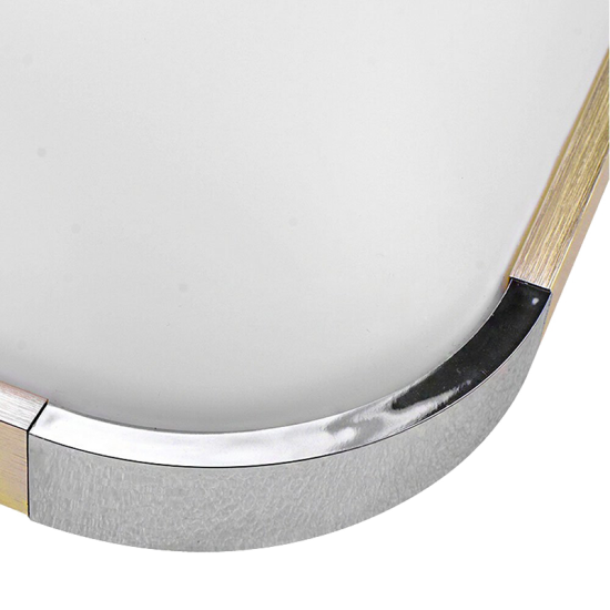 Plafón LED 15W Cuadrado Madera-Cromo