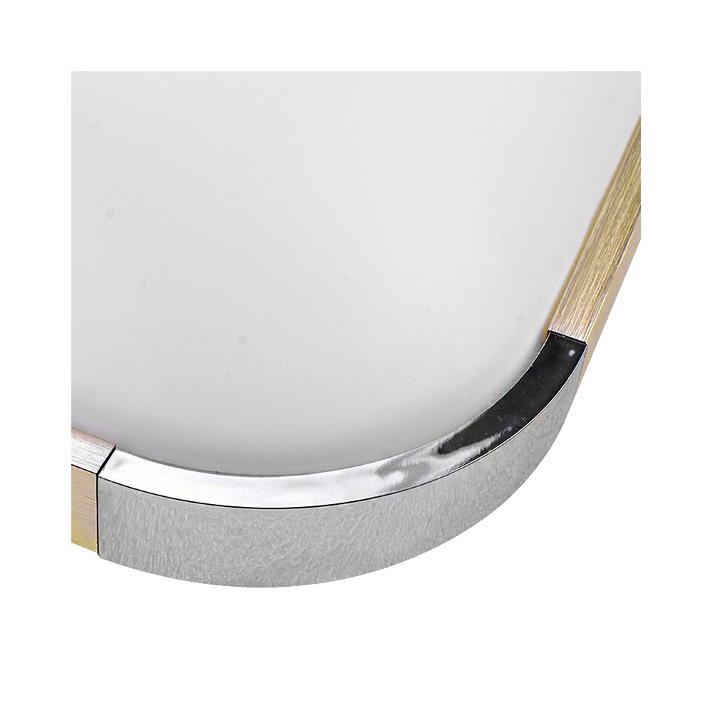 Plafón LED 15W Cuadrado Madera-Cromo