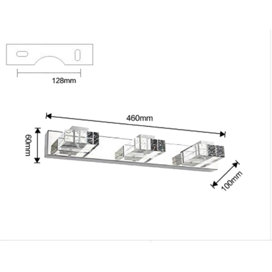 Aplique LED Espejo Baño 9W Cristal