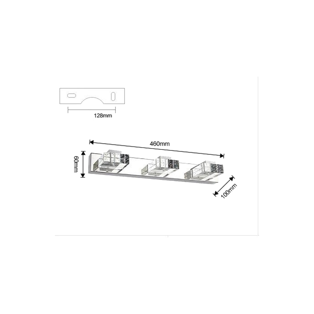 Aplique LED Espejo Baño 9W Cristal