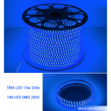 Tira LED SMD 2835 13 W/m AZUL 230V IP67 5 metros